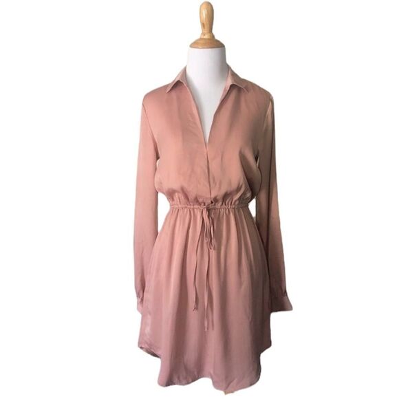 Blush color Lush mini shirt dress - Picture 1 of 7